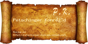Petschinger Konrád névjegykártya